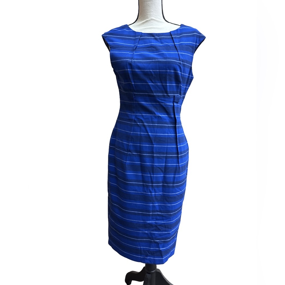 Calvin Klein Blue Striped Midi Dress Size 4
